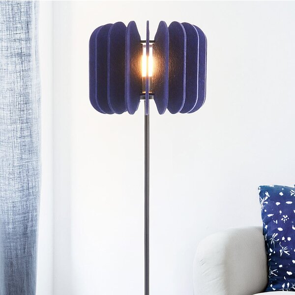 Stehlampe Lenthe aus PET-Filz - Marineblau
