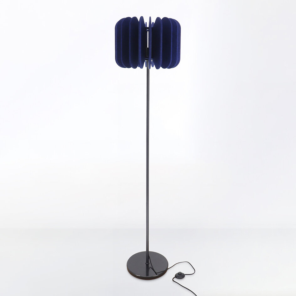 Stehlampe Lenthe aus PET-Filz - Marineblau
