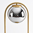 Goldene Design-Tischlampe George - Rauchglas mit Spiegeleffekt