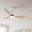 Oiseau Deckenventilator mit dimmbaren LEDs und Flügeln aus hellem Holz