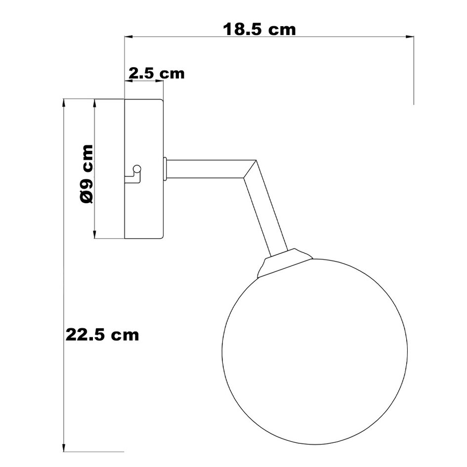 Wandlampe schwarz - Runda