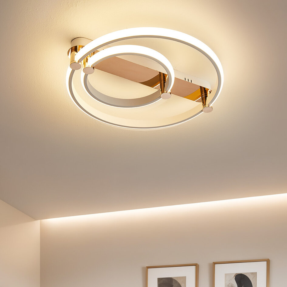 Deckenleuchte rund mit einstellbarer Farbtemperatur, 2-flammig - Mentha