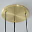 Goldene Pendelleuchte mit amber Glas, 3-flammig - Marrom