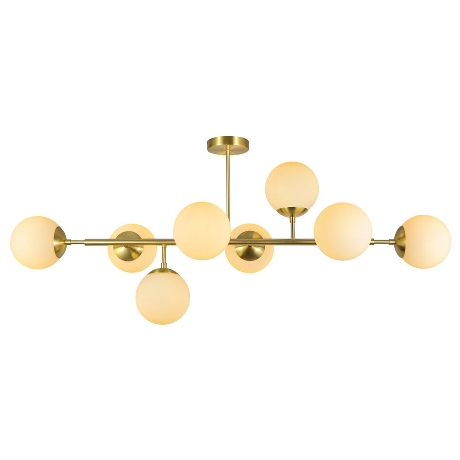 Design-Deckenleuchte Gold mit Milchglas-Kugeln - Osem