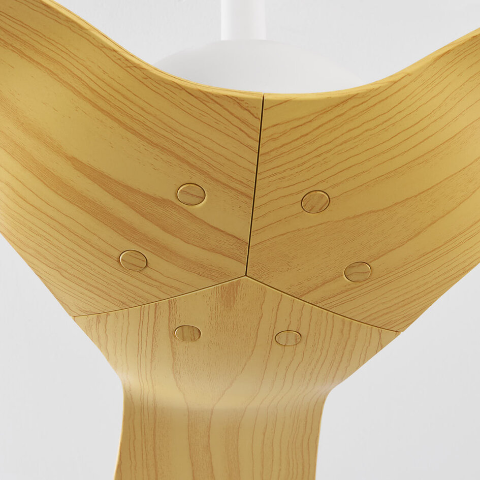 Deckenventilator Iska in warmer Buchenholzfarbe mit Fernbedienung