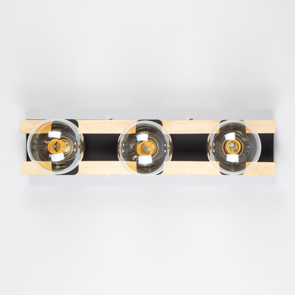 Schwarze Wandleuchte 3-flammig - Nolan