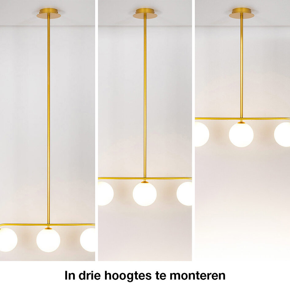 3-flammige Hängeleuchte Marc mit Milchglas