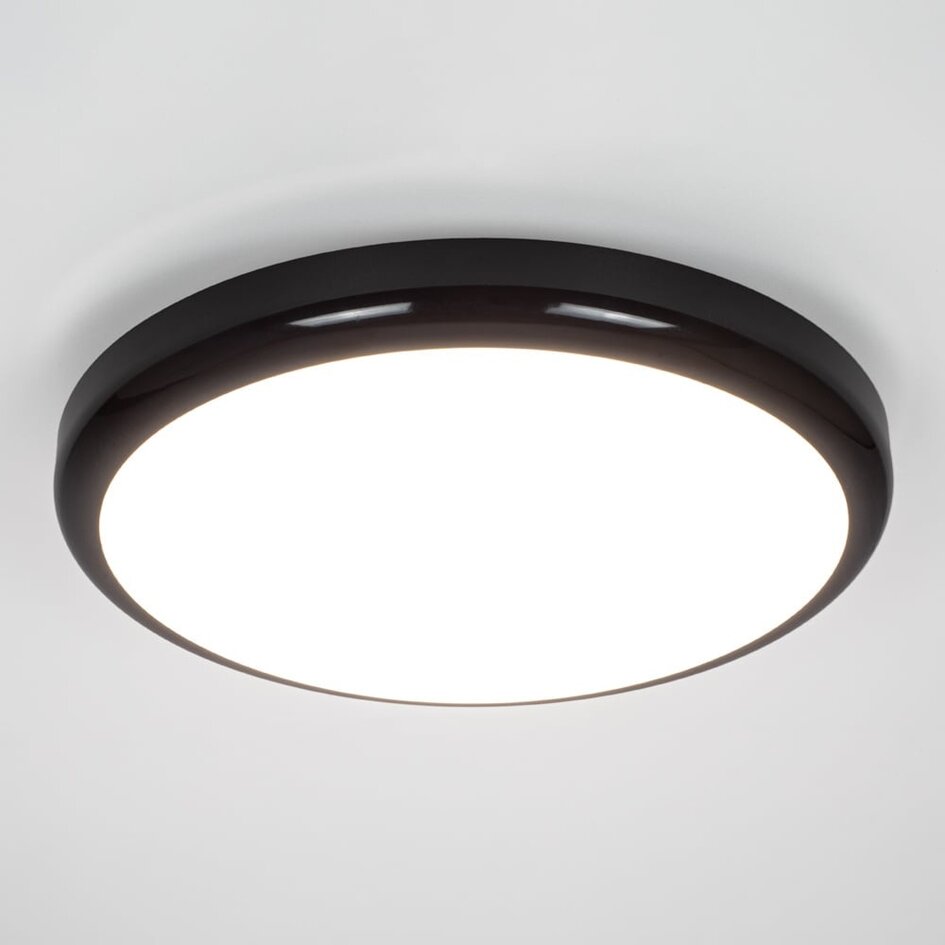 Deckenleuchte mit Notfunktion | CCT-Schalter 3000K/4000K/6500K | Schwarz
