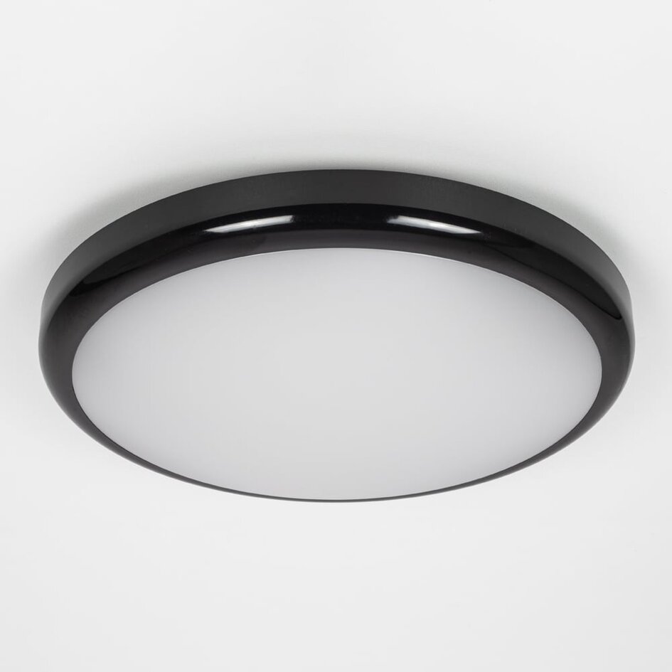 Deckenleuchte mit Notfunktion | CCT-Schalter 3000K/4000K/6500K | Schwarz