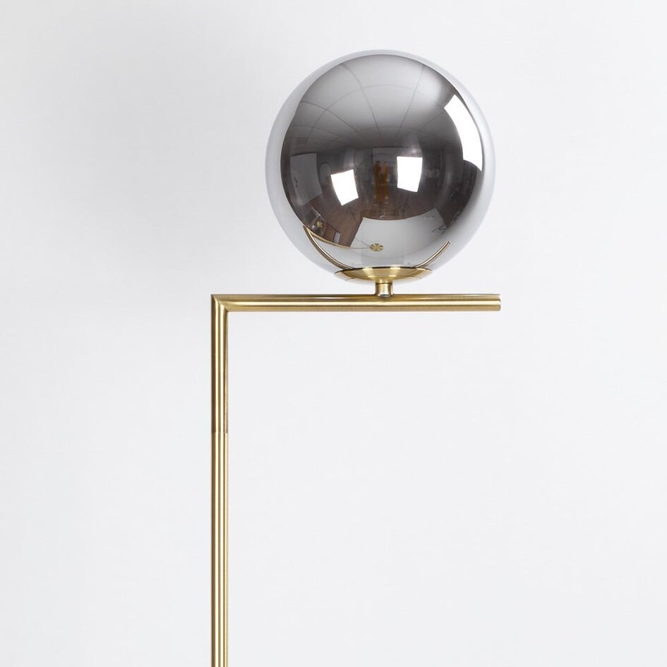 Design-Stehlampe Connor - Rauchglas mit Spiegeleffekt