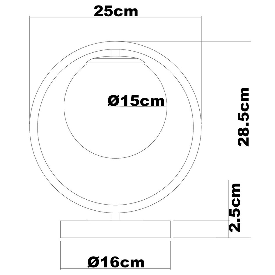 Goldene Design-Tischleuchte mit Milchglas - Gene