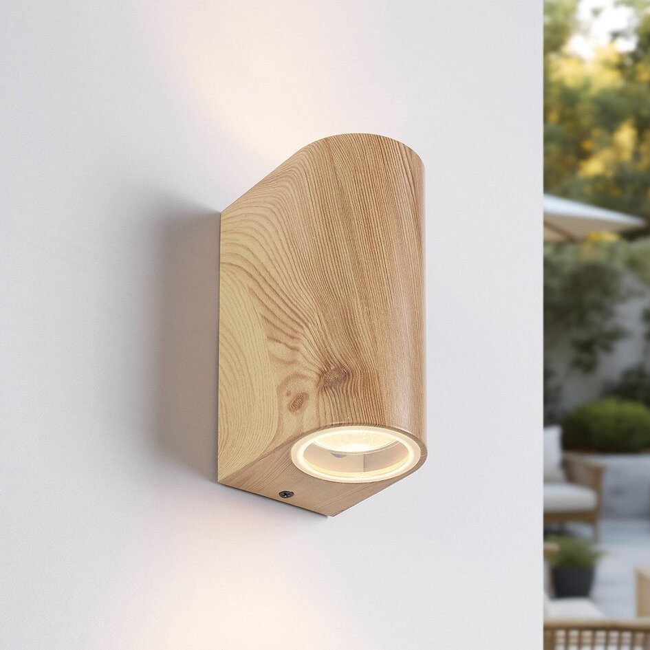 Wandleuchte in Holzoptik 2-flammig - Matteo