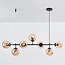 Design-Hängelampe Hepta mit amber Glaskugeln