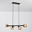 Moderne Pendelleuchte 4-flammig mit amber Glas - Saba