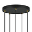 Design-Pendelleuchte mattschwarz mit sandgold und amber Glas 5-flammig - Baton
