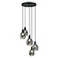 Design-Chrom-Pendelleuchte mit rauchgrauem Glas 5-flammig - Boise