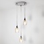 Chrom Pendelleuchte mit transparentem Glas, 3-flammig- Virginia