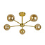 Moderne goldfarbene Deckenleuchte mit amber Glas, 5-flammig - Louisa