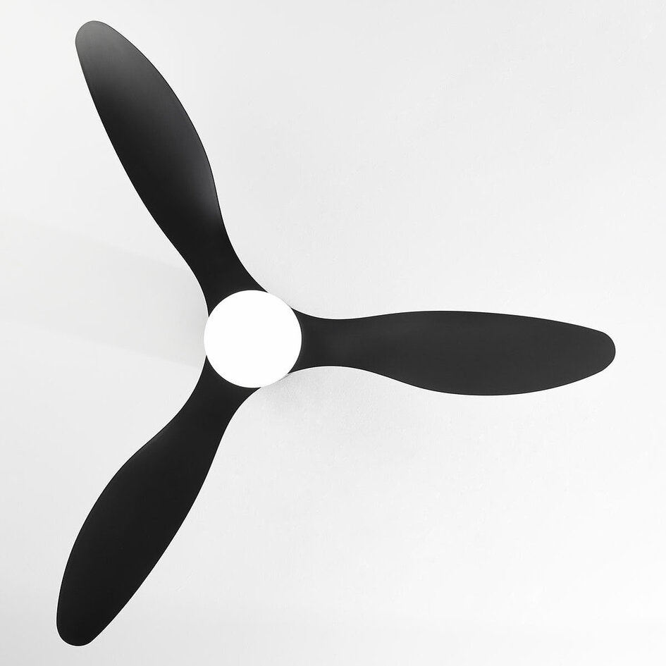 Deckenventilator mit Beleuchtung, 3 Flügel, schwarz - Zazoe