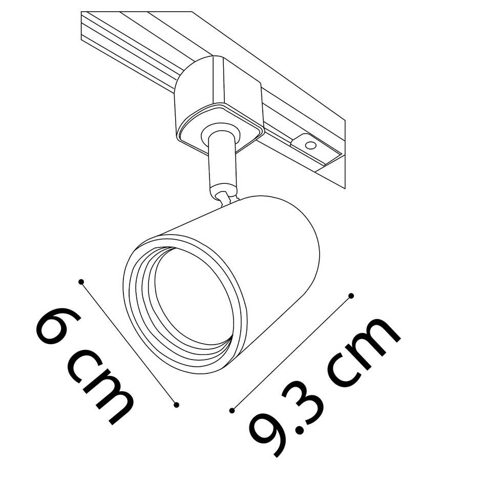 Schienen-Spot 1-phasig Collin - schwarz