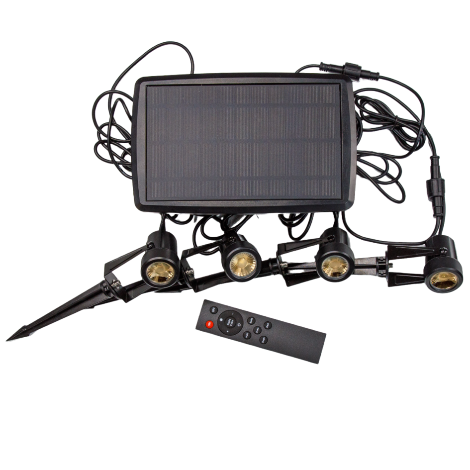 Solar-RGB-Gartenstrahler mit Erdspieß (4er-Set)