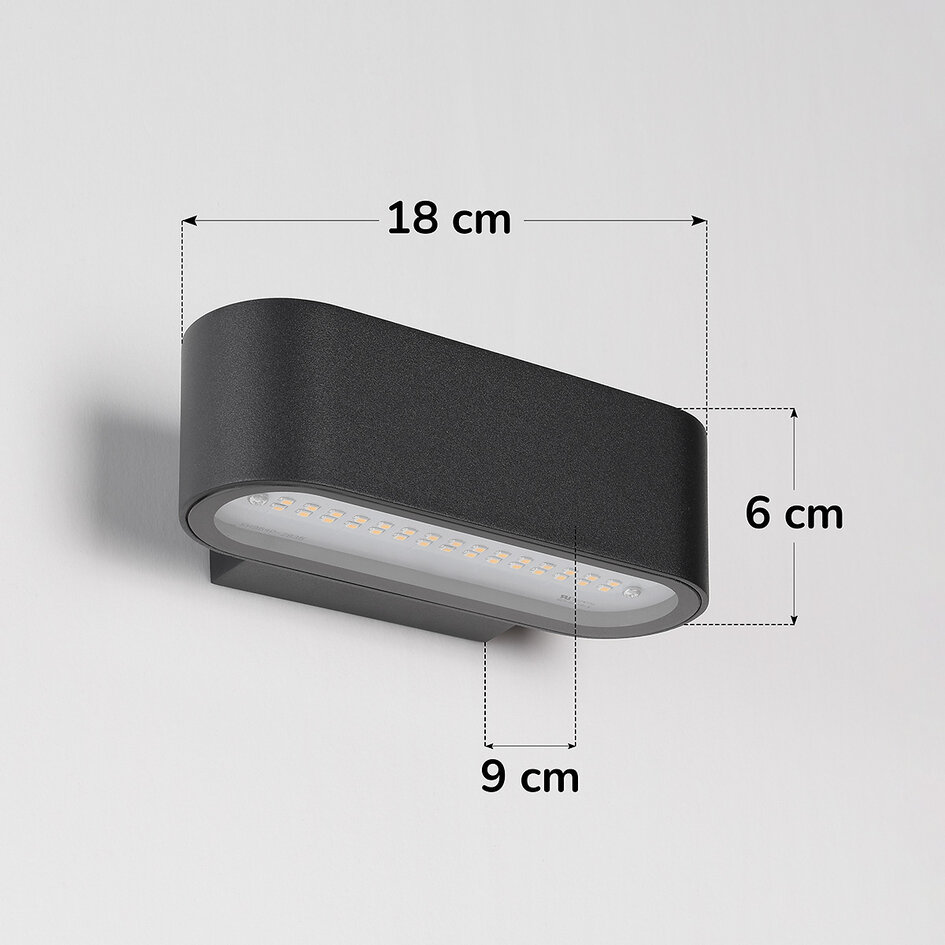 Moderne schwarze Außenwandleuchte inkl. LED - Tino