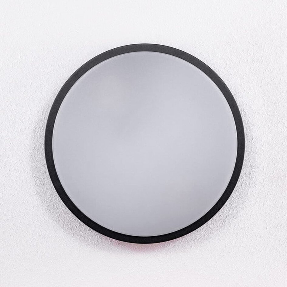 Runde Außenwandleuchte schwarz Ø28,5 cm - Lea