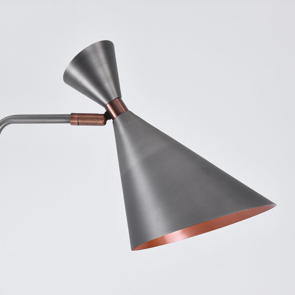 Industrielle Stehlampe Antiksilber mit Kupfer - Georgia