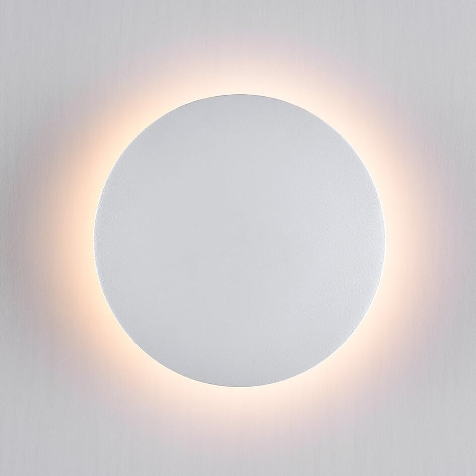 Runde Außenwandleuchte Moon- weiß