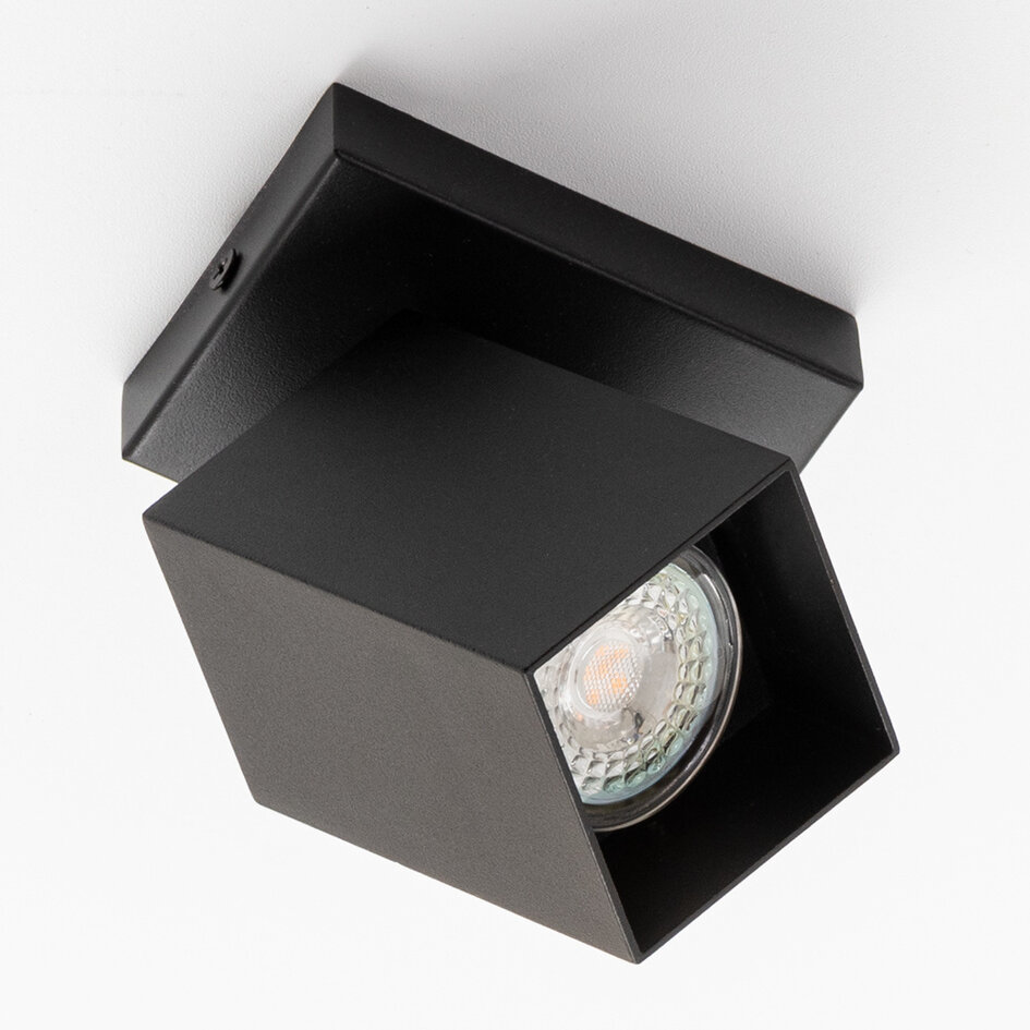 Industrieller mattschwarzer Deckenspot - Ari