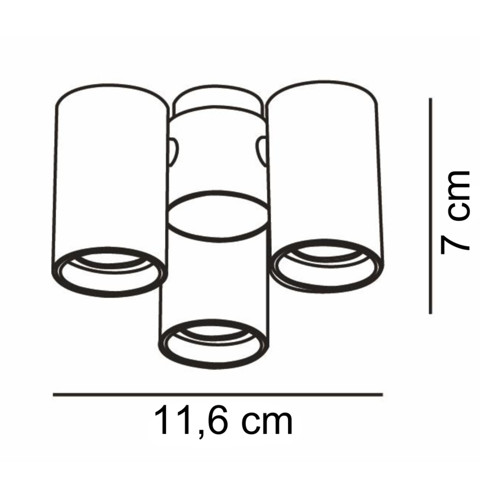 Design-Aufbaustrahler  3-flammig schwarz - Gus