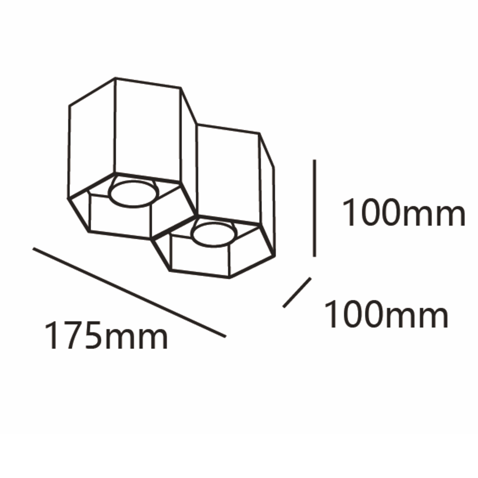 Design 2-flammiger schwarzer Aufbaustrahler - Ira
