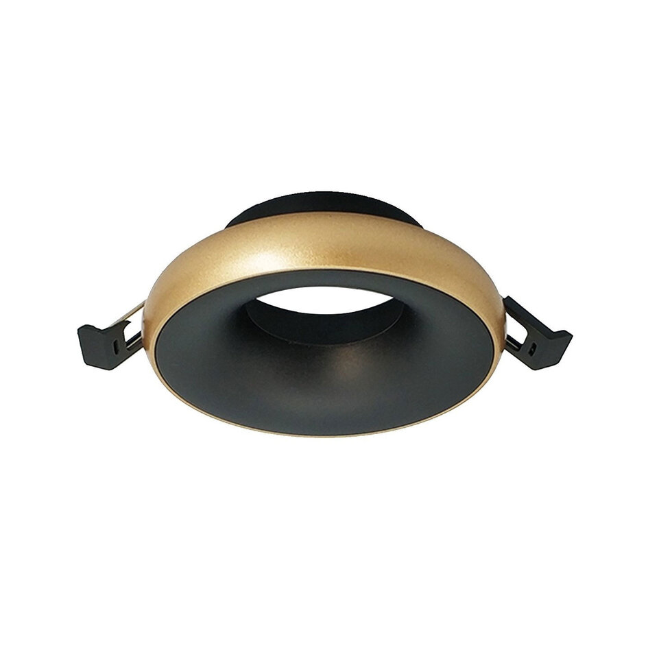 Runder Design Einbauspot schwarz mit gold - Lia