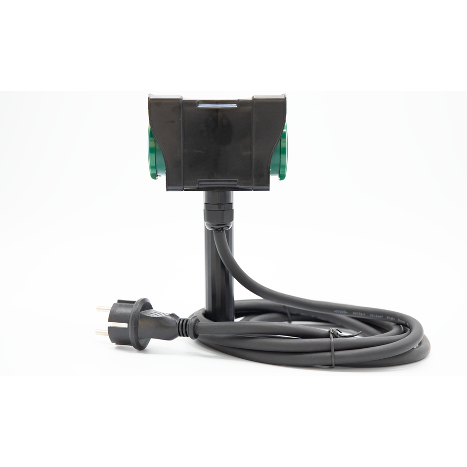 Außensteckdose mit Erdspieß, 4-fach