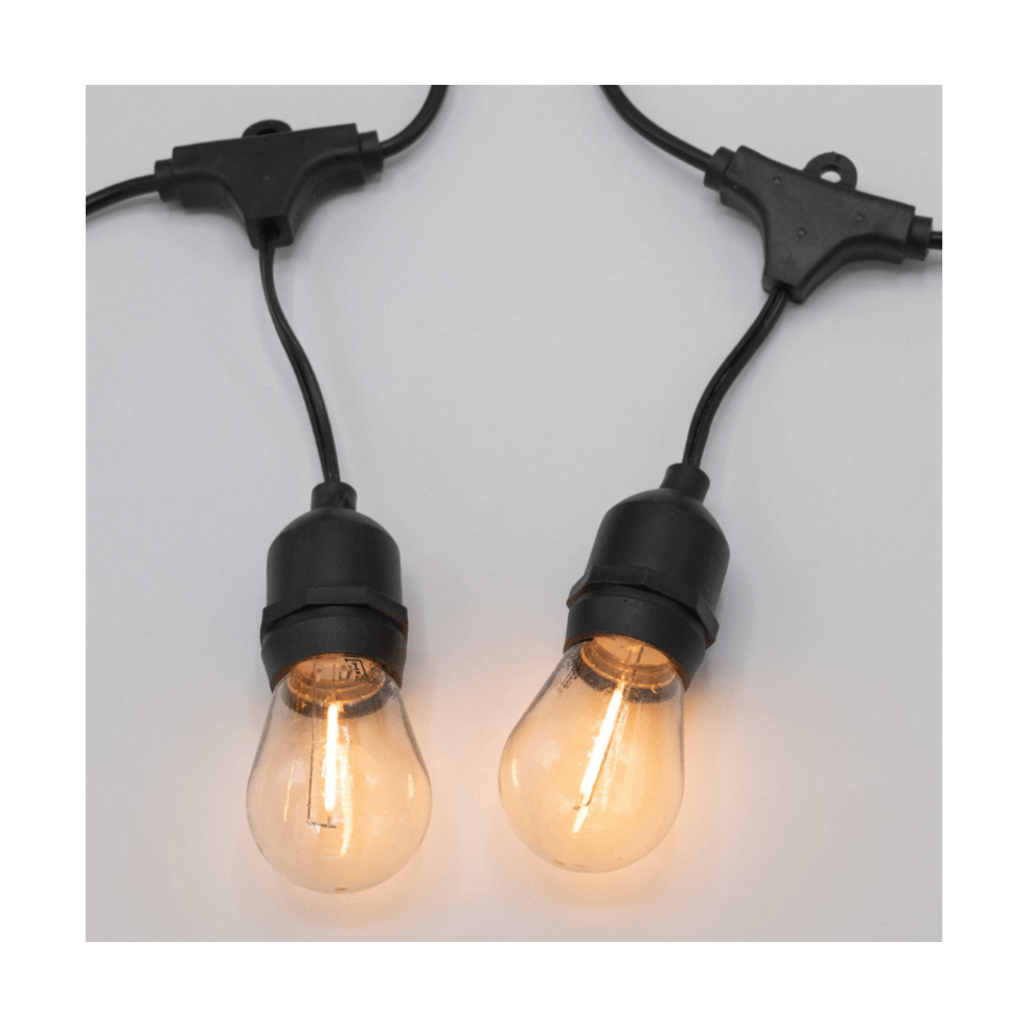 Solar Lichterkette für Außen mit 10 Lichter mit Aufhängevorrichtung (4cm, 6cm, 8cm) - 10 Meter - 3W Solarpanel