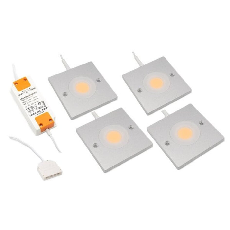 LED-Schrankbeleuchtung Alina komplettes Set mit 4 Spots