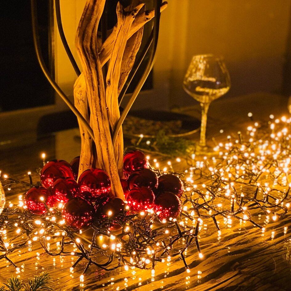 Weihnachtsbeleuchtung | 15 Meter mit 300 Lichtern | extra warmweiß | PVC