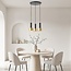 Moderne Pendelleuchte mattschwarz und gold, 3-flammig - Chantal
