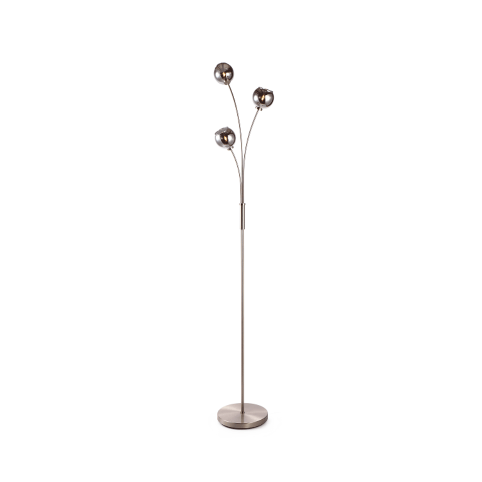 Moderne Stehleuchte mit Rauchglas, 3-flammig - Campbell