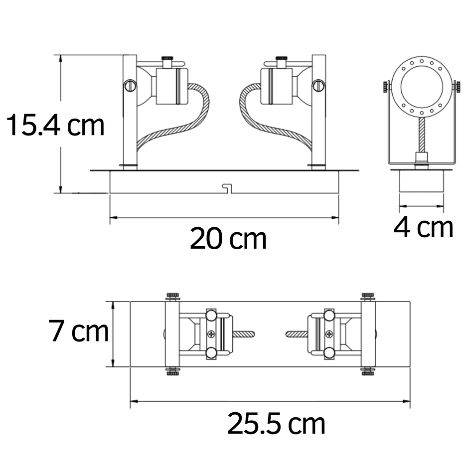 Design-Deckenleuchte verstellbar 2-flammig - Dayton