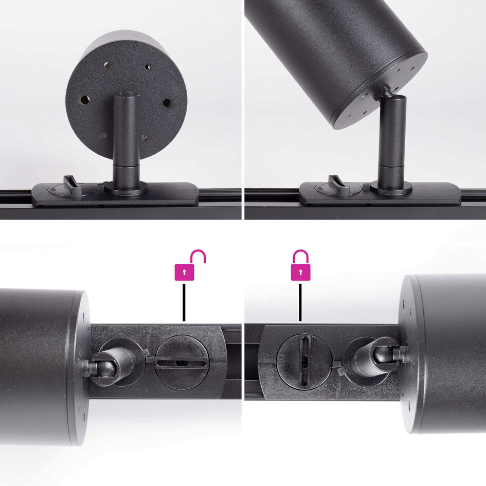 Modernes einphasiges Stromschienensystem 3 Meter mit Juno-Spots