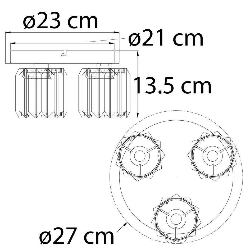Deckenleuchte mit Kristallen - Kiara