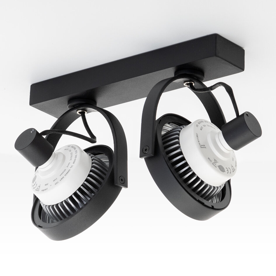 GU10 AR111 2-flammiger Strahler Scarlett - schwarz