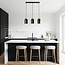 Industrieller Deckenspot in schwarz mit goldenen Details und 3 Spots - Helsinki