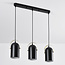 Industrieller Deckenspot in schwarz mit goldenen Details und 3 Spots - Helsinki