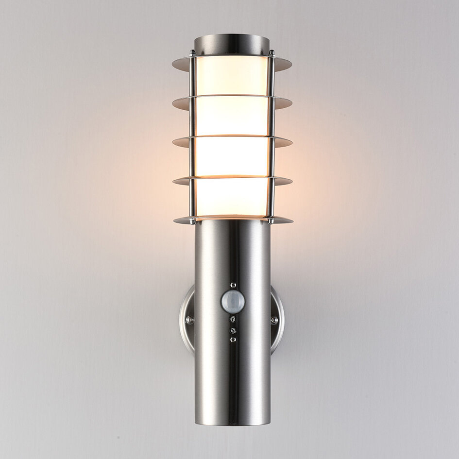 Edelstahl-Wandleuchte mit Sensor - Salvatore