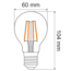 4,5W & 7W Filament Glühlampe, 2700K, Klarglas Ø60, 3-stufig dimmbar