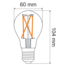 7W & 9W Filament Glühlampe, 2200-2700K, Klarglas Ø60, dim-to-warm