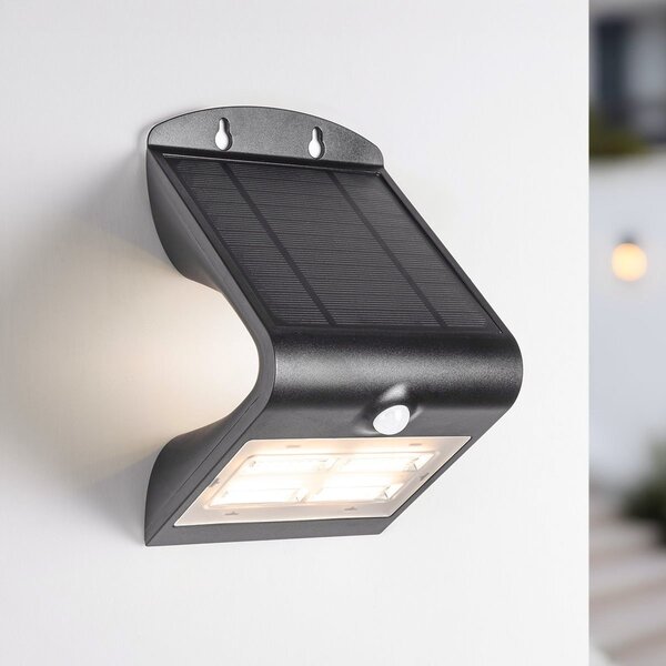 Solar-Wandleuchte Single Conan 2,3W mit Sensor - schwarz