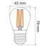 2,5W & 4,5W Glühbirne, 2700K, Klarglas Ø45 - dimmbar